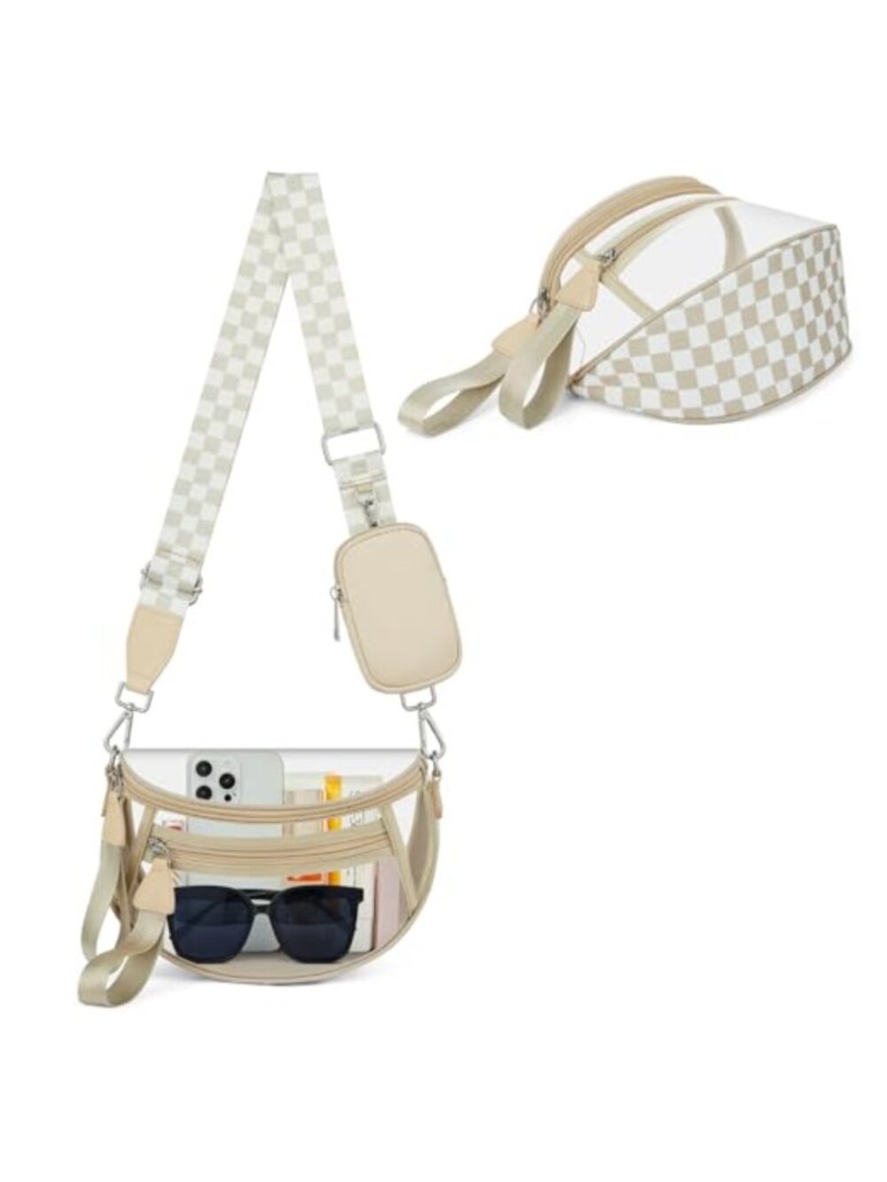 Clear Checkered Crossbody Bag Stadium Approved Concert Purse